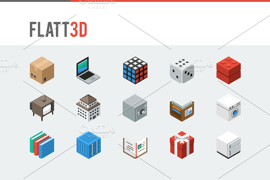 Flatt3d - Isometric Icon Pack in Washing Icons - product preview 8
