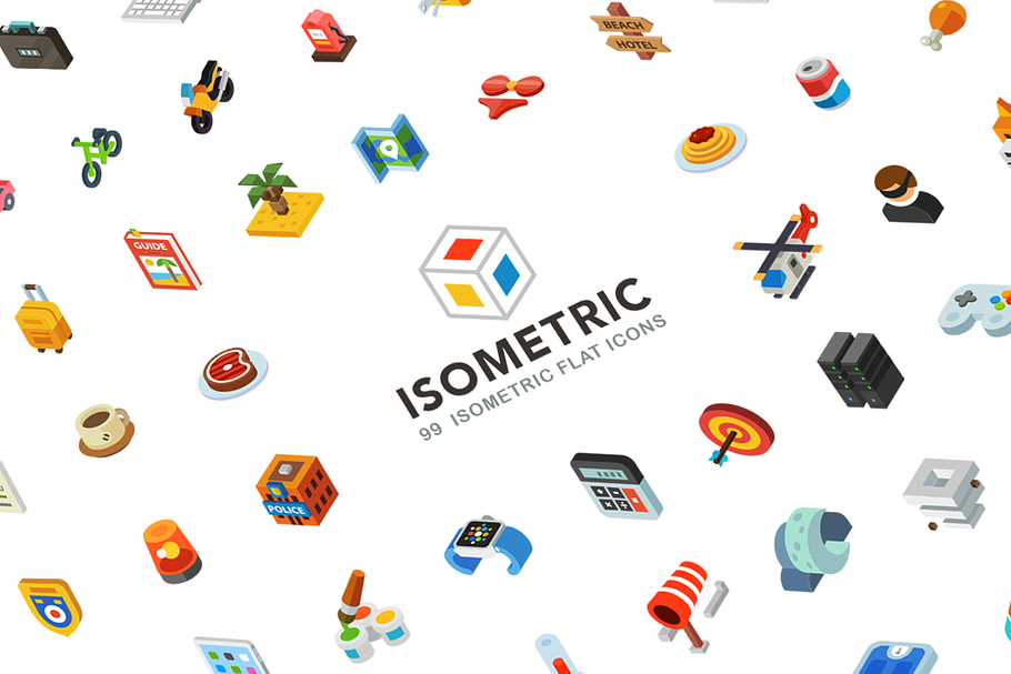 Isometric, 99 icon pack in Cute Icons - product preview 8