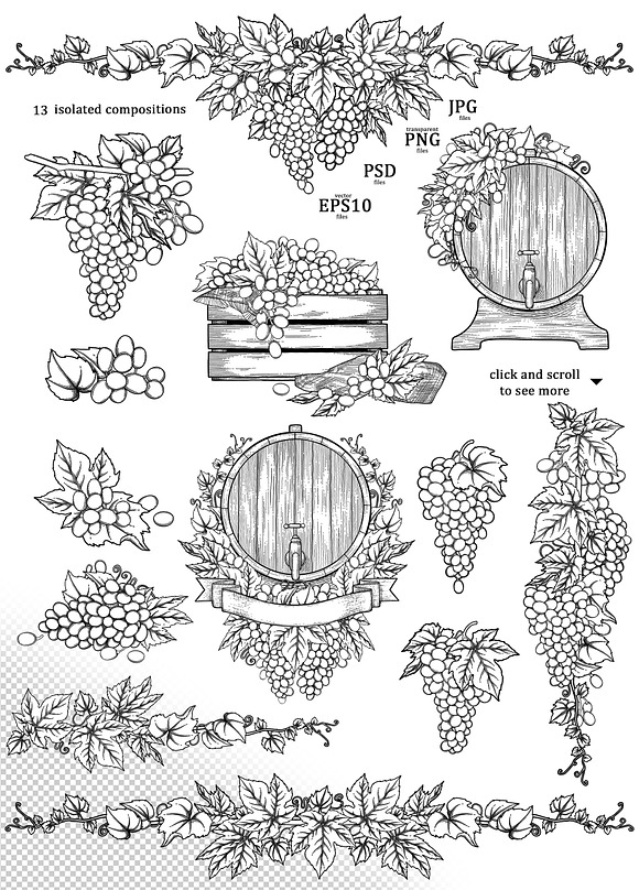 Grapes - vector graphics in Illustrations - product preview 6