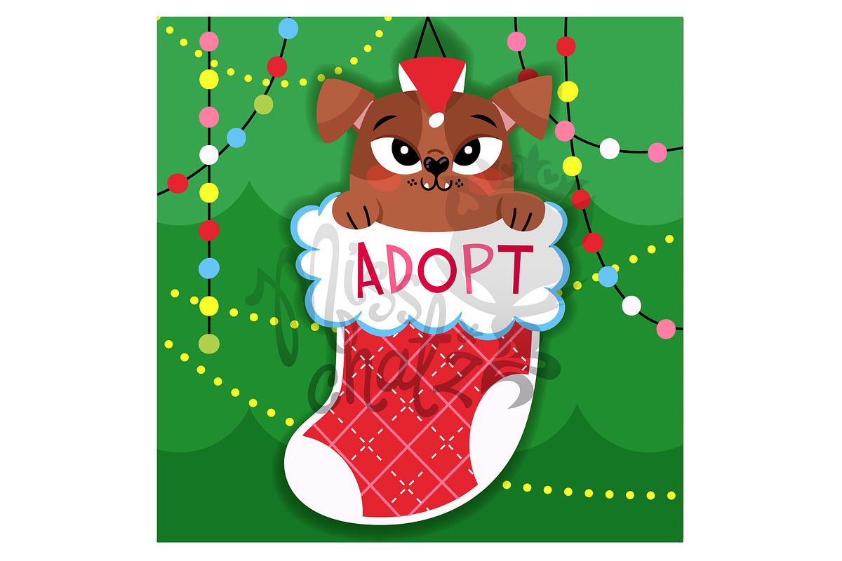 Xmas Dog Adopt in Illustrations - product preview 8