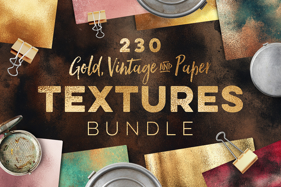 230 Gold, Vintage and Paper Textures