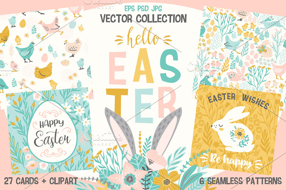Hello Easter! Vector collection in Illustrations - product preview 8