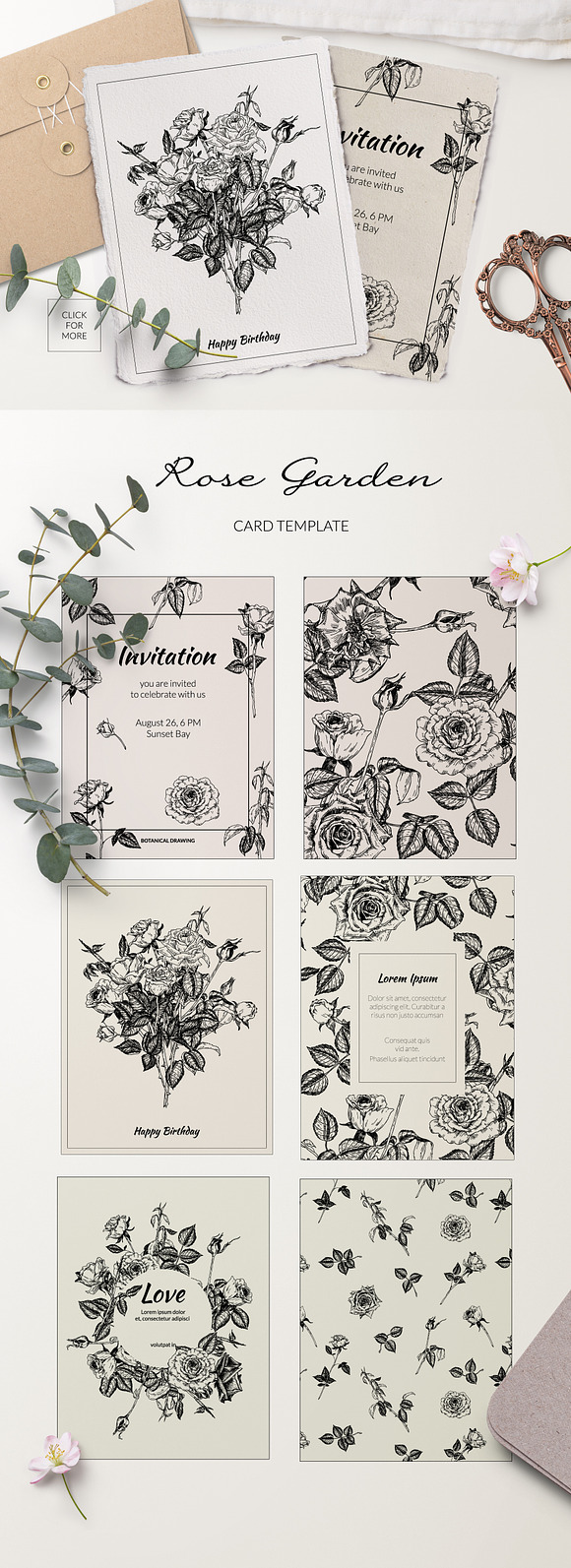 Rose Garden. Botanical Graphics in Illustrations - product preview 3