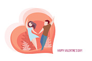 Valentines day card with couple in