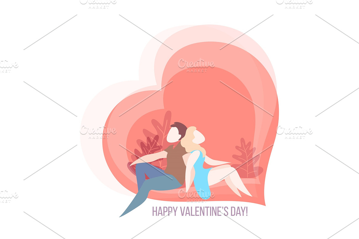 Valentines day card with couple in in Objects - product preview 8