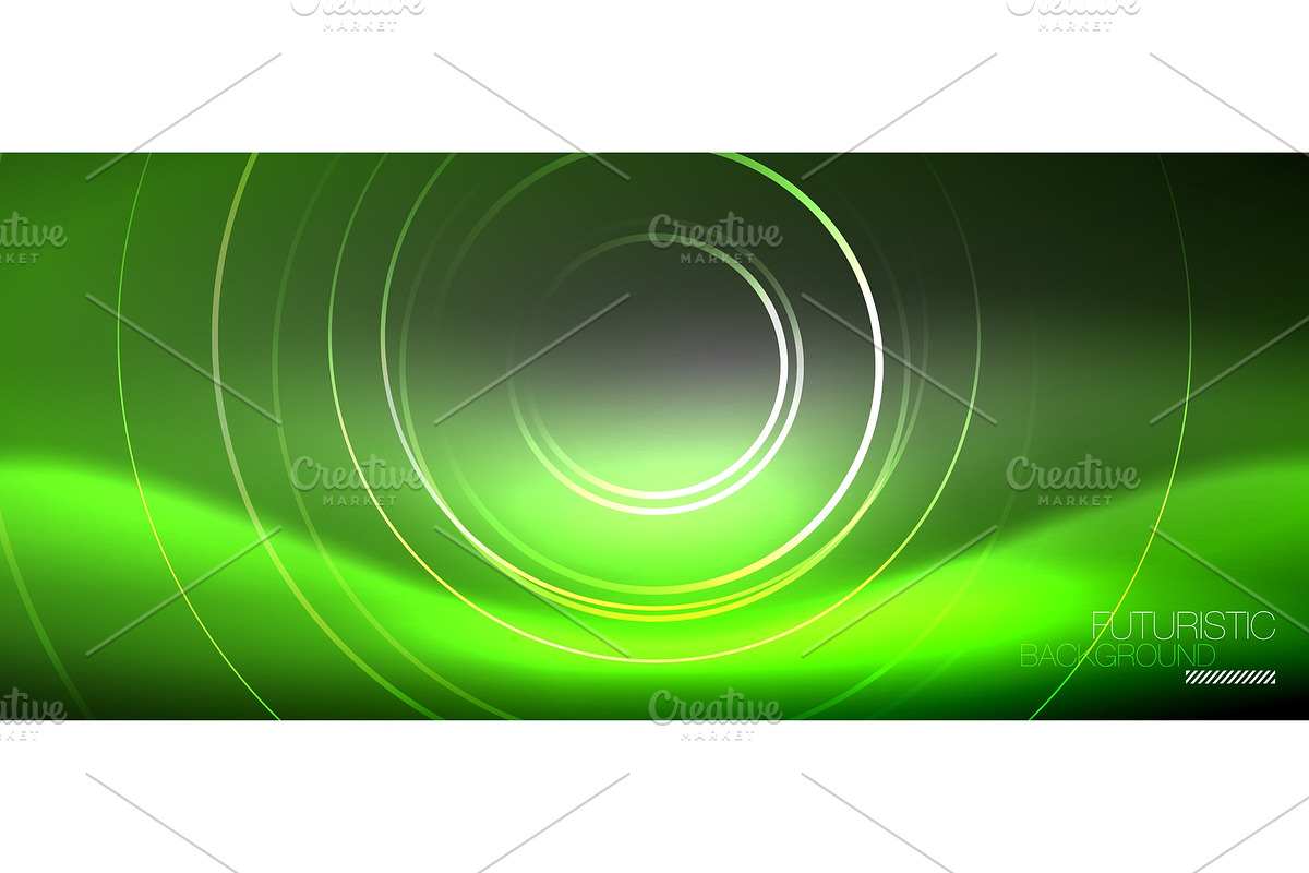 Neon circles abstract background in Illustrations - product preview 8