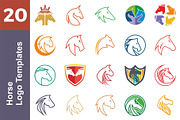 20 Logo Horse Templates Bundle