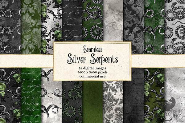 Silver Serpents Digital Paper
