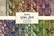 Golden Floral Digital Paper