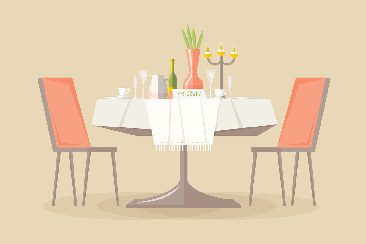 Reserved table illustration in Illustrations - product preview 8