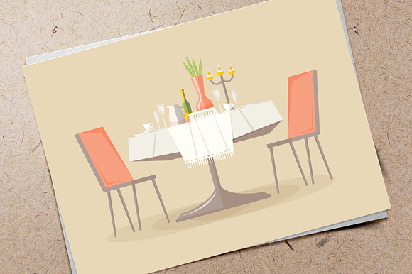 Reserved table illustration in Illustrations - product preview 2