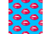 Womens Lips Seamless Pattern Vector