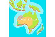 Australia Mainland Vector Cartoon
