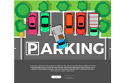 Parking Conceptual Web Banner. Car
