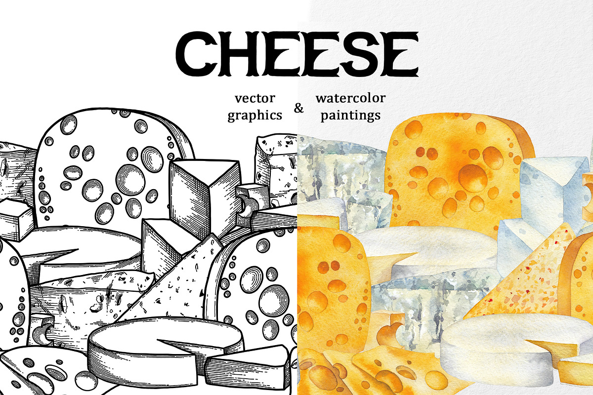 Cheese collection in Illustrations - product preview 8
