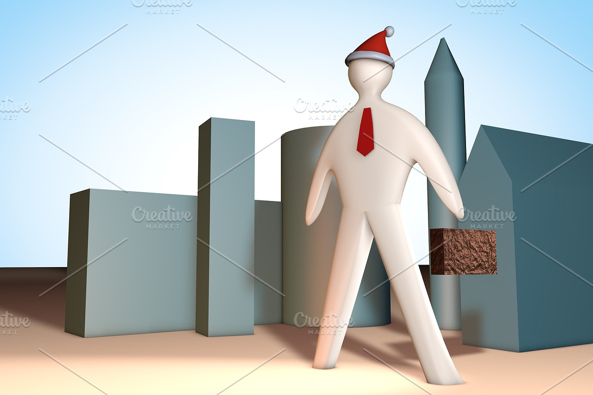 3d businessman illustration with cas in Illustrations - product preview 8