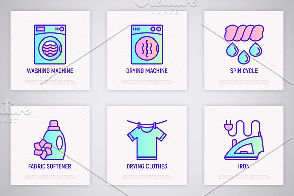 Laundry Service | 16 Thin Line Icons in Icons - product preview 4