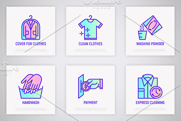 Laundry Service | 16 Thin Line Icons in Icons - product preview 5