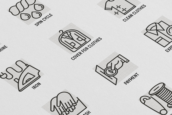 Laundry Service | 16 Thin Line Icons in Icons - product preview 7