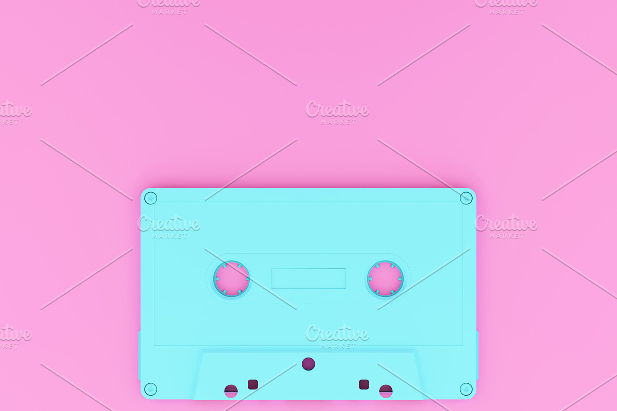 Vintage cassette in two tone color. in Illustrations - product preview 8