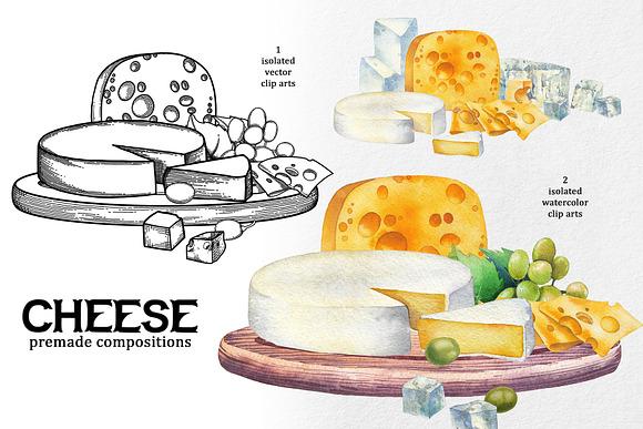 Cheese collection in Illustrations - product preview 2