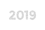 Number 2019 year patterned