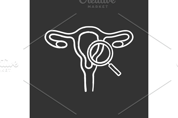 Gynecological exam chalk icon