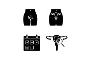 Gynecology glyph icons set