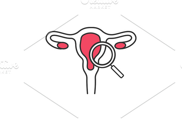 Gynecological exam color icon