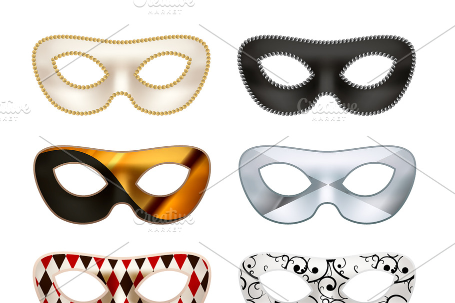 Bright colorful masquerade masks in Objects - product preview 8