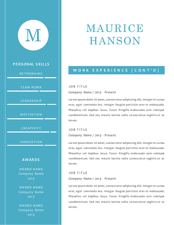 Simple elegant 3 in 1 Word resume in Resume Templates - product preview 2