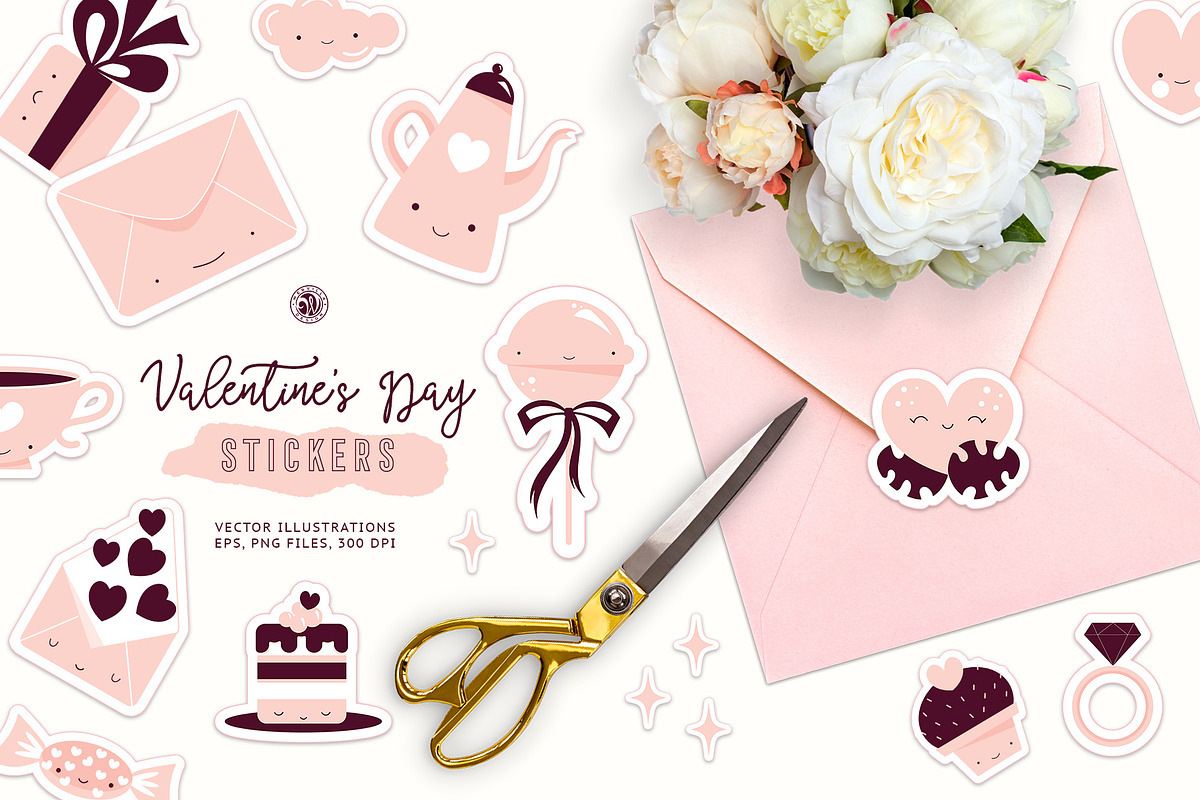 Cute Valentine's Day Stickers in Objects - product preview 8