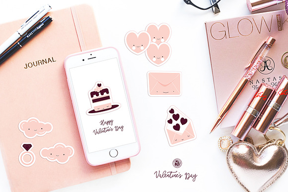 Cute Valentine's Day Stickers in Objects - product preview 1