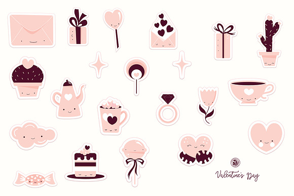 Cute Valentine's Day Stickers in Objects - product preview 4