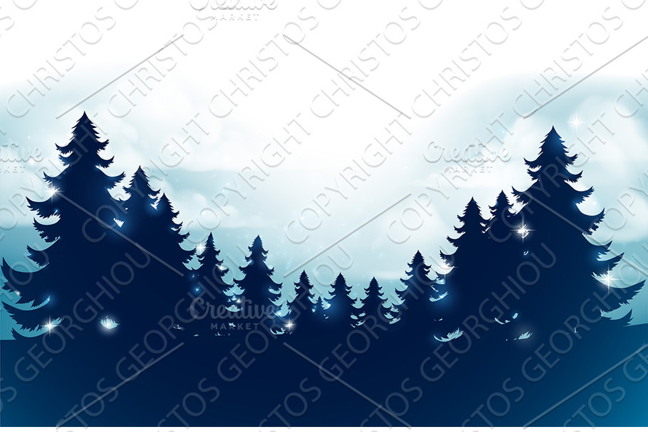 Silhouette Christmas Trees in Illustrations - product preview 8