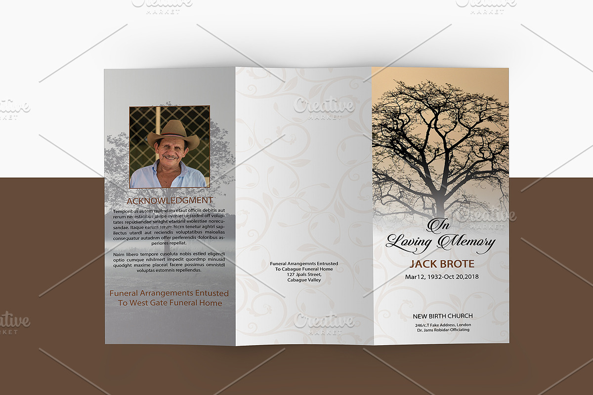 Trifold Funeral Template - V849 in Brochure Templates - product preview 8