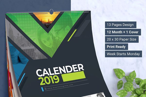 2019 Wall and Desk Calendar Design