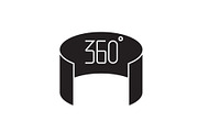 360 view black vector concept icon