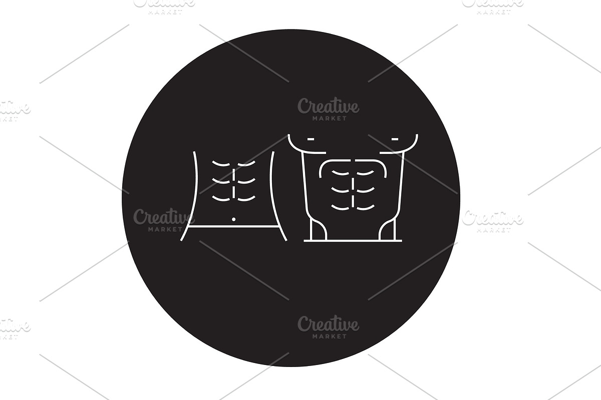 Abs muscules black vector concept in Illustrations - product preview 8