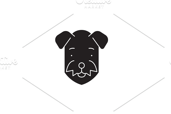 Airedale  black vector concept ico