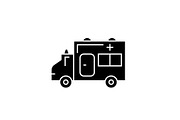 Ambulance black vector concept icon