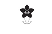 Anemone black vector concept icon
