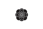 Anemone black vector concept icon