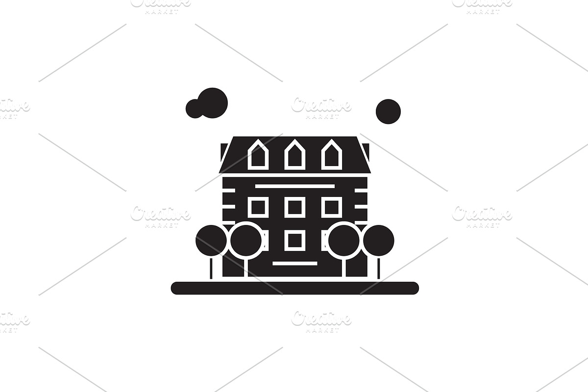 Apart hotel black vector concept in Illustrations - product preview 8