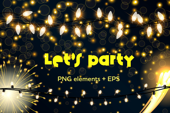 Party lights scene elements in Product Mockups - product preview 2