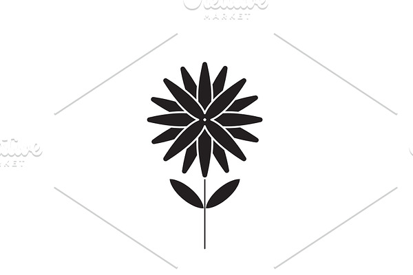 Aster black vector concept icon