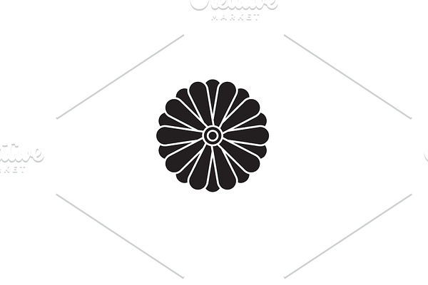 Aster flower black vector concept