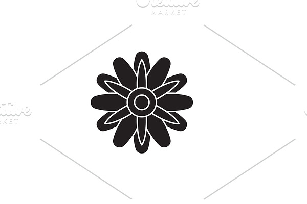 Astra flower black vector concept