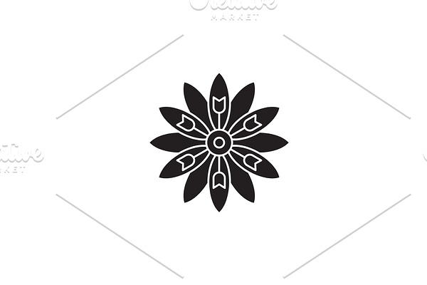 Astra flower black vector concept