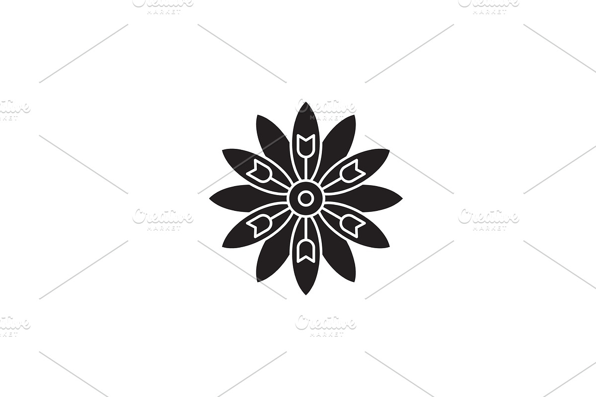 Astra flower black vector concept in Illustrations - product preview 8